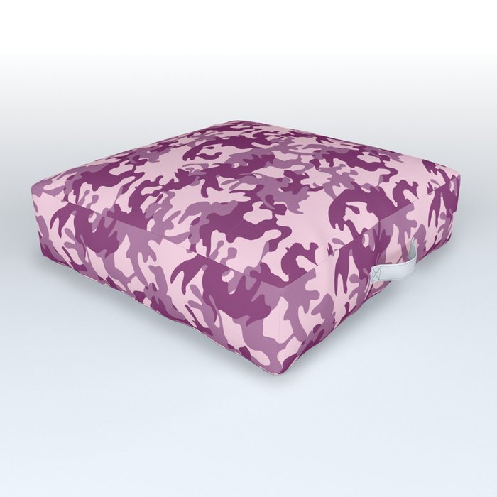 Hot pink, Army Camo Camouflage Pattern  Outdoor Floor Cushion