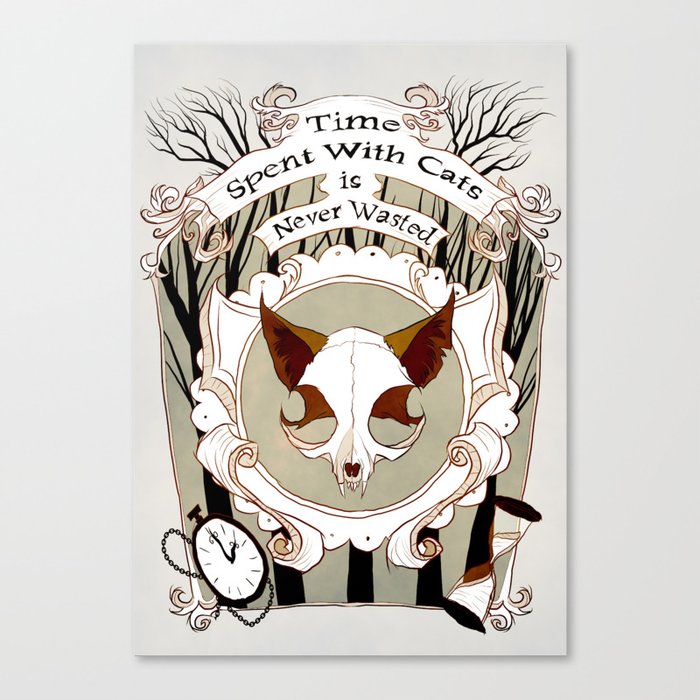 Time Spent With Cats Is Never Wasted Canvas Print By Cottonvalent