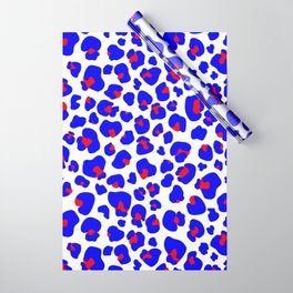 Leopard Red White and Blue  Wrapping Paper