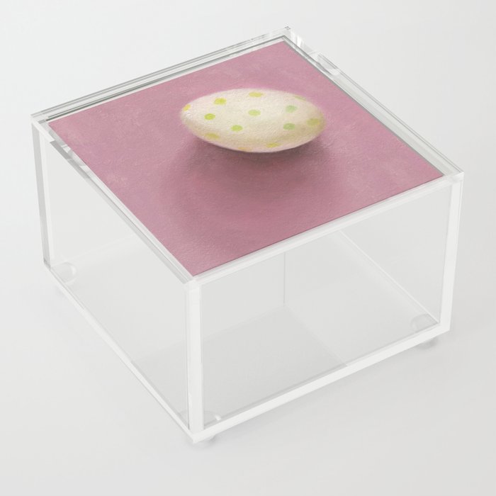 Polka Dot Egg on Pink Acrylic Box