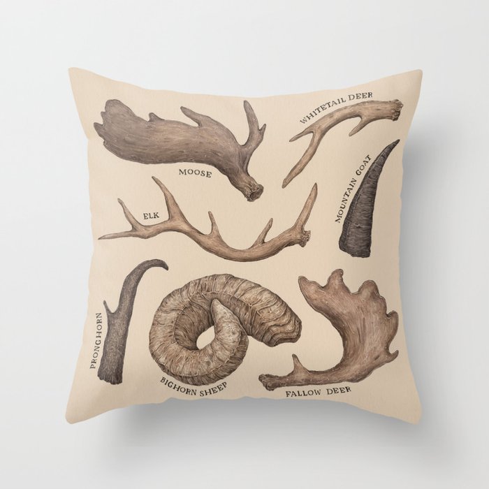 Antlers Throw Pillow