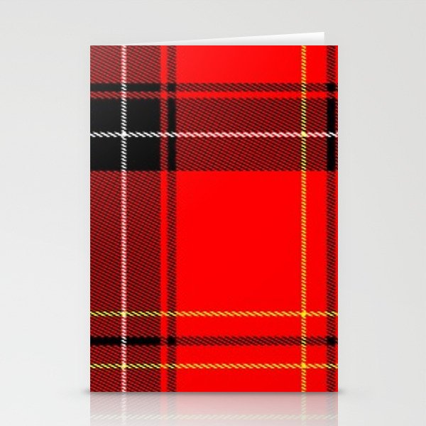 TARTAN, RED, YELLOW, WHITE, BLACK. Stationery Cards