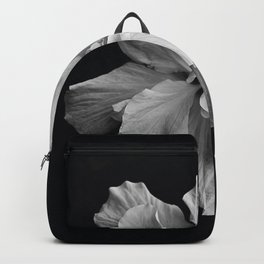 Hibiscus Drama Study - Black & White High Impact Photography Backpack
