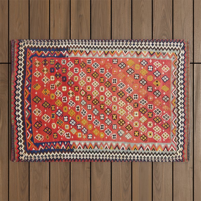 Qashqa’i Antique Persian Rug Print Outdoor Rug