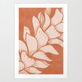 Pinecone in pink and orange Art Print