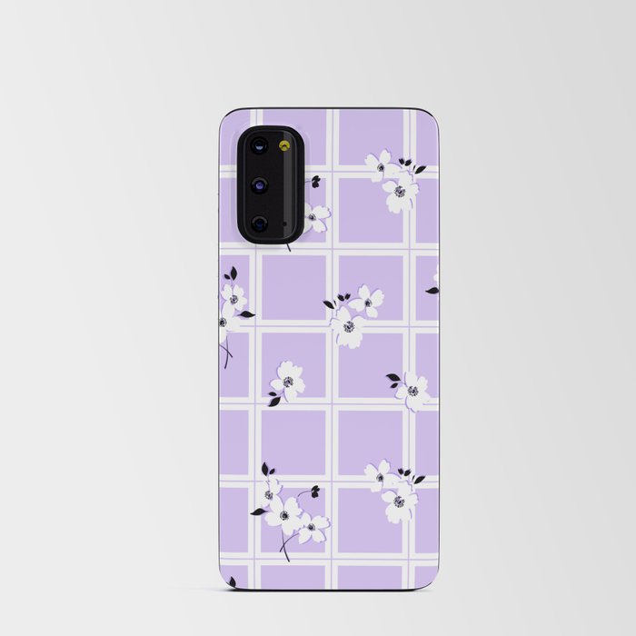 Lavender Floral Grid Android Card Case