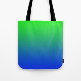 Bright Green to Blue Gradient Tote Bag