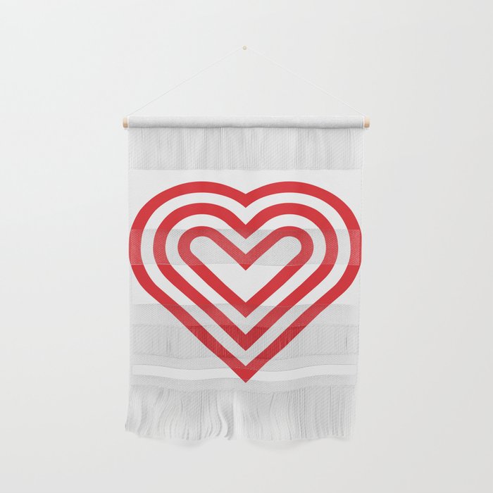 3 layers of red heart-shaped lines Wall Hanging