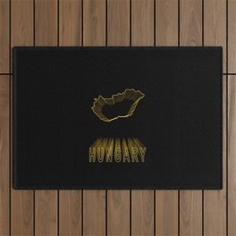 Map of Hungary, Gold Map Outdoor Rug