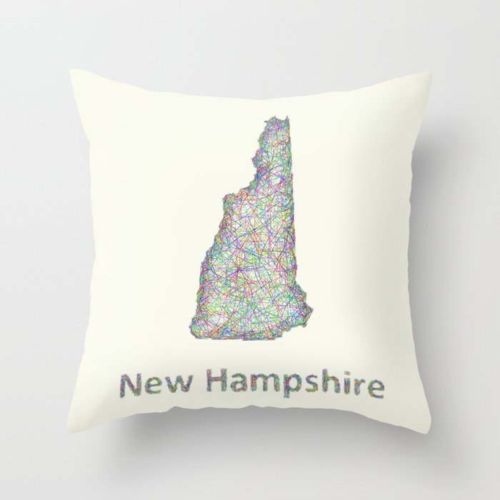 New Hampshire map Throw Pillow