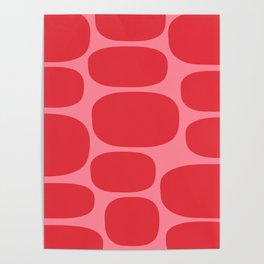 Modernist Spots 260 Red Pink Poster