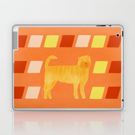 Dog and Diamonds - Light Orange and Orange Laptop Skin