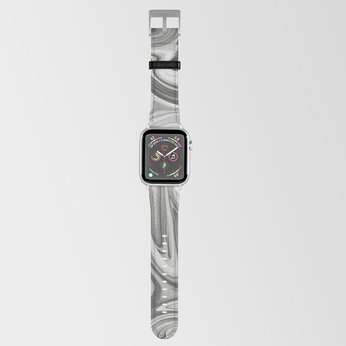 Marble Gray White Pattern Smoke Swirl Design Apple Watch Band