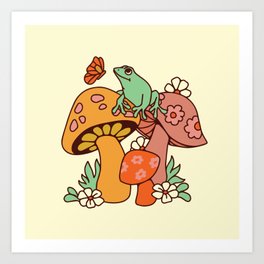 Mushroom Frog Art Print