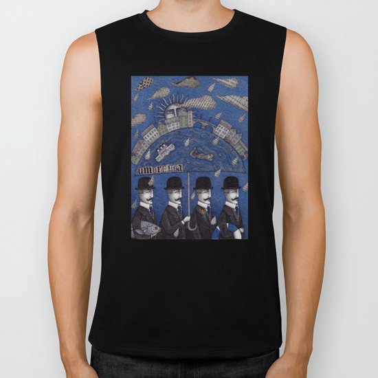Four Men Waiting Biker Tank