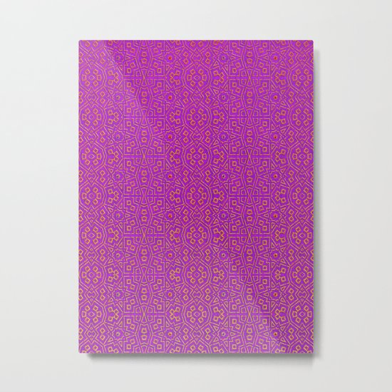 Purple Tribal Pattern Metal Print