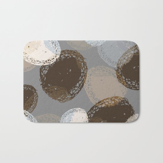 Seed Pods Neutral Color Graphic Pattern Bath Mat