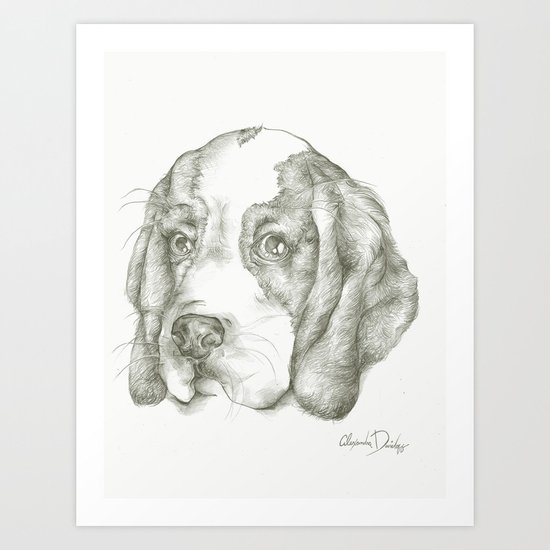 Blueberry the Beagle Art Print