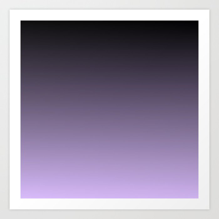 Black to Lavender Gradient Art Print by Color Obsession | Society6