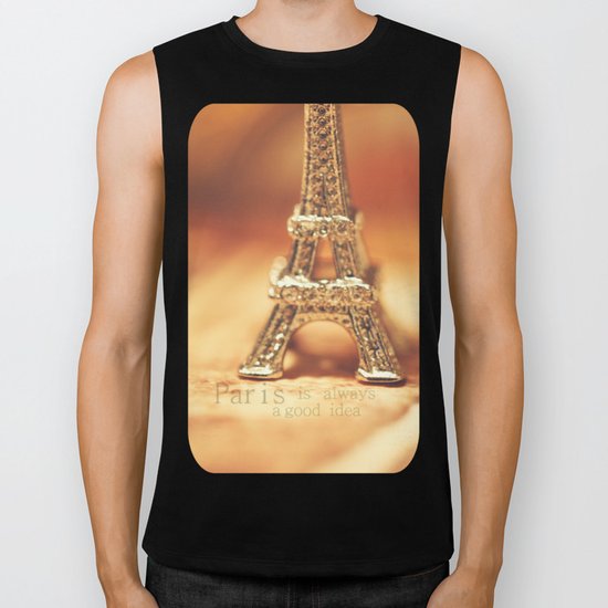 Paris is always a good idea Biker Tank