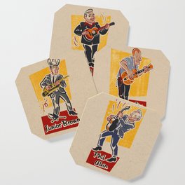 Rockabilly guitarists coasters set Coaster