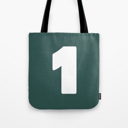 1 (White & Dark Green Number) Tote Bag
