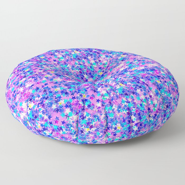 Modern pink navy blue teal abstract stars pattern Floor Pillow