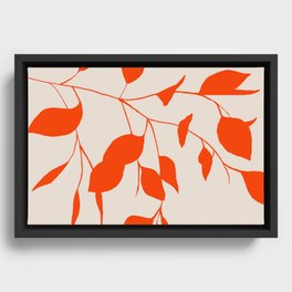 Red Leaves Framed Canvas
