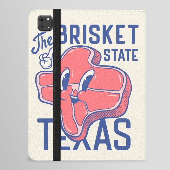 Texas Brisket - The Brisket State | Mid-Century Retro Cartoon Mascot iPad Folio Case