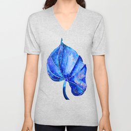 Polka Dot Begonia - Blue V Neck T Shirt