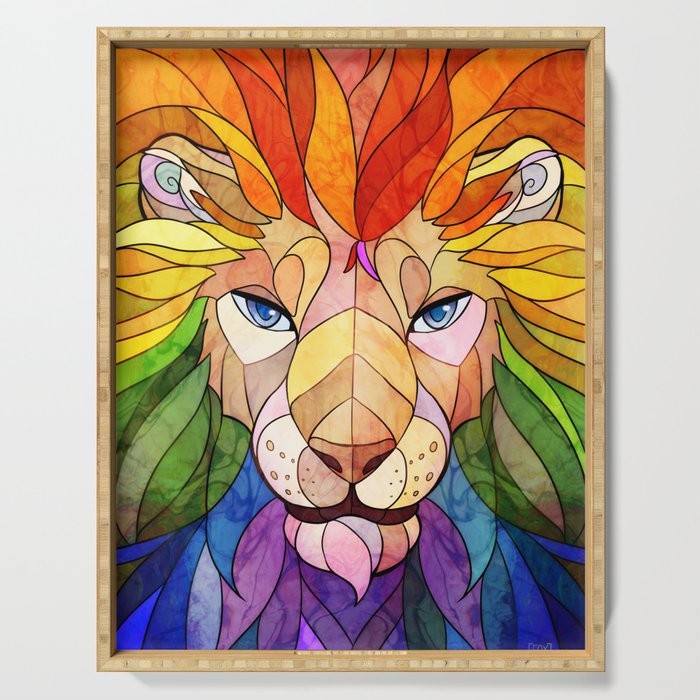 Stained Glass: Rainbow Lion Art Print by Foxinajacket | Society6