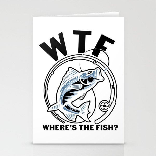 WTF Where's The Fish Funny Fishing Stationery Cards