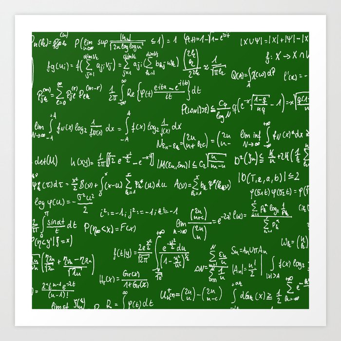 Math Equations // Green Art Print