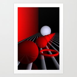 red white black -03- Art Print