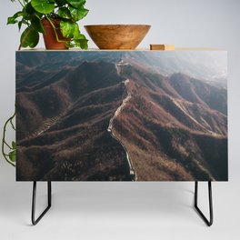 China Photography - Great Wall Of China Seen From Above Credenza