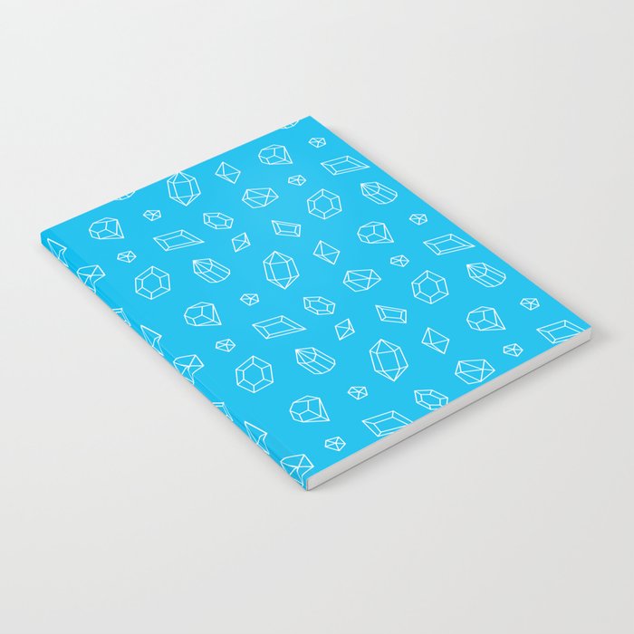 Turquoise and White Gems Pattern Notebook