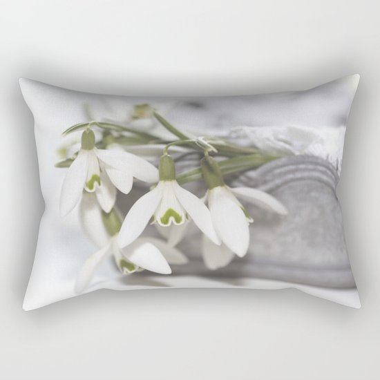 Snowdrops still life - Flower Floral Flowers #Society6 Rectangular Pillow