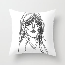 Woman single line artwork Throw Pillow