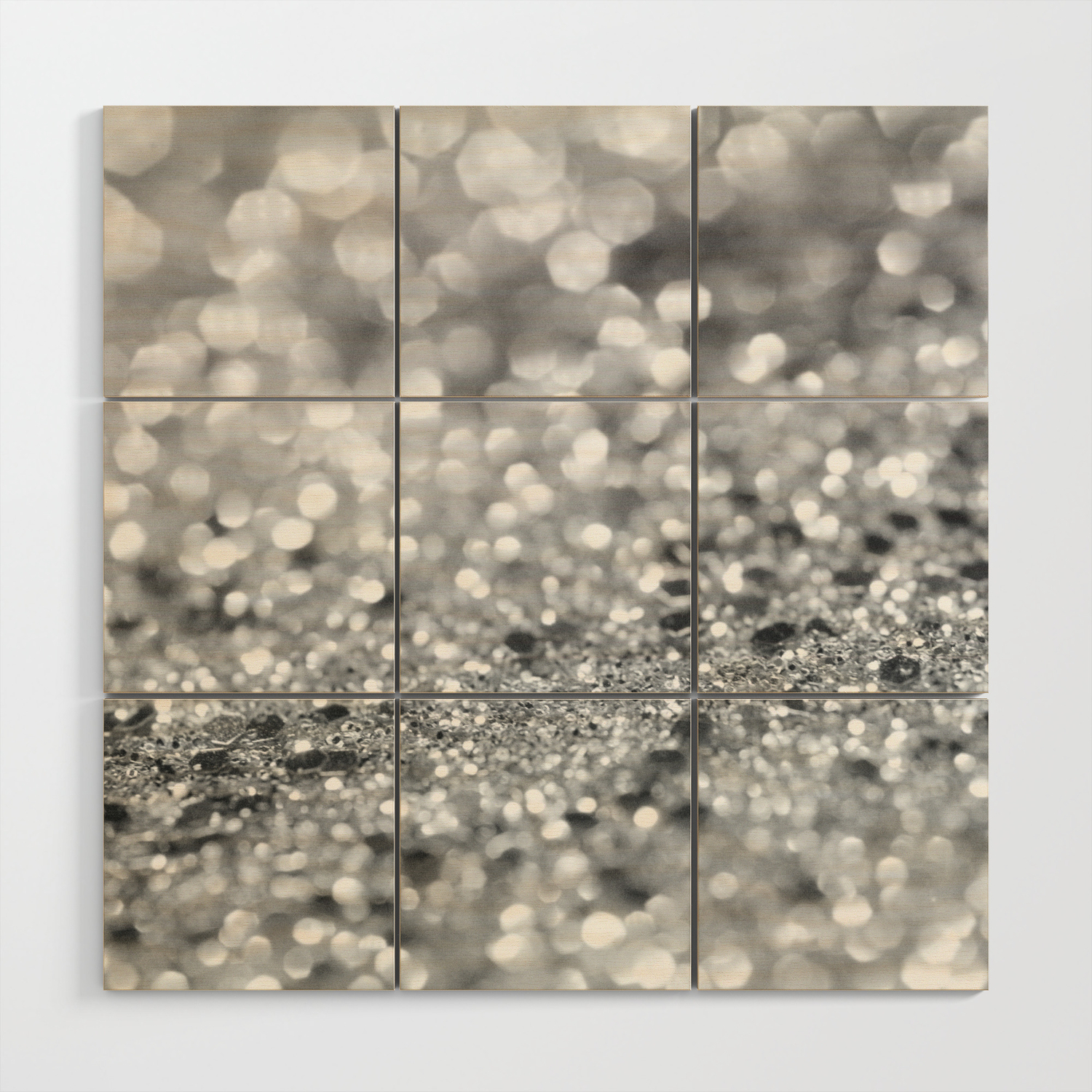 Silver Gray Lady Glitter 1 Shiny Decor Art Society6 Wood Wall