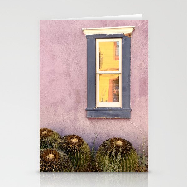 Yellow Reflections with Barrel Cactus :: Barrio Viejo Tucson Stationery Cards