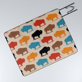 Colorful Buffalo Bison Pattern 278 Picnic Blanket