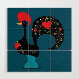 Portuguese Good Luck Rooster of Barcelos Wood Wall Art