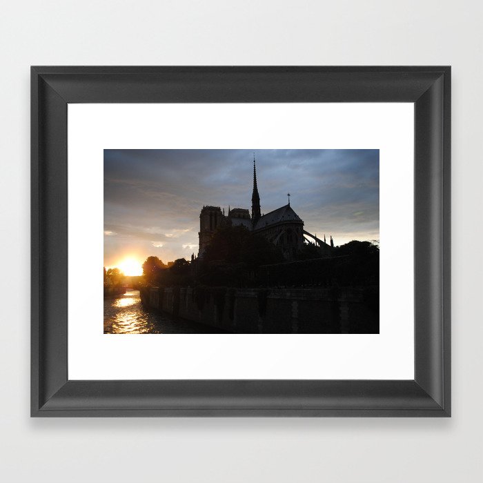 Notre Dame at Sunset Framed Art Print