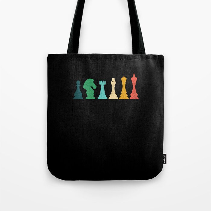 Vintage Chess Pieces Retro Chess Lovers - Chess Pieces Tote Bag