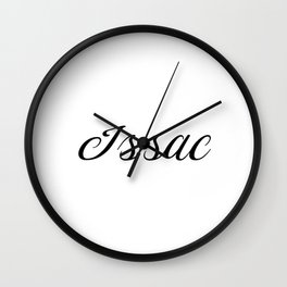 Name Issac Wall Clock | Name, Gift, Black And White, Tag, Firstname, Birthday, Digital, Issac, Forename, First 
