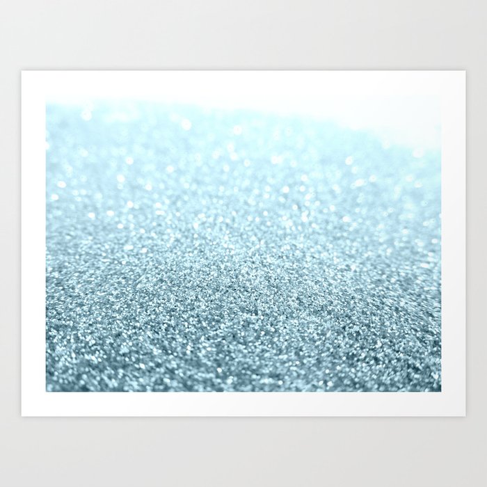 Ice Blue Glitter Sparkle Art Print