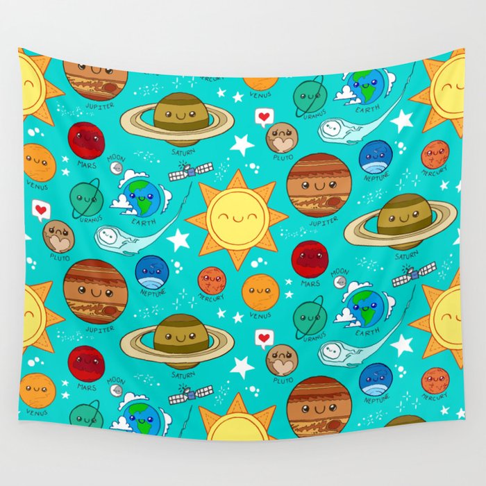 Planet party Wall Tapestry