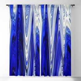 Zigzag Cobalt Blue Blackout Curtain