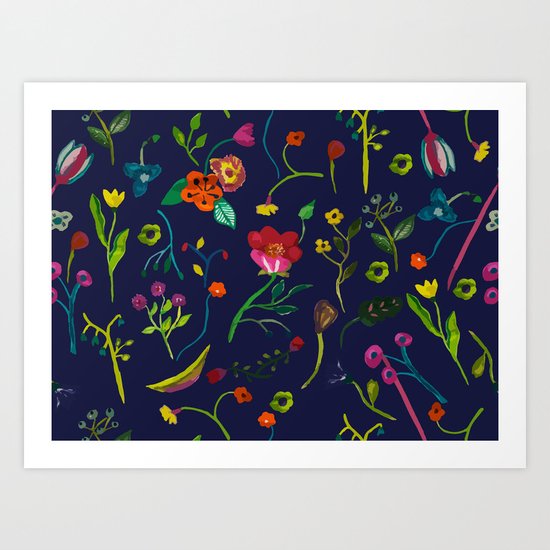 Floral love I pattern Art Print