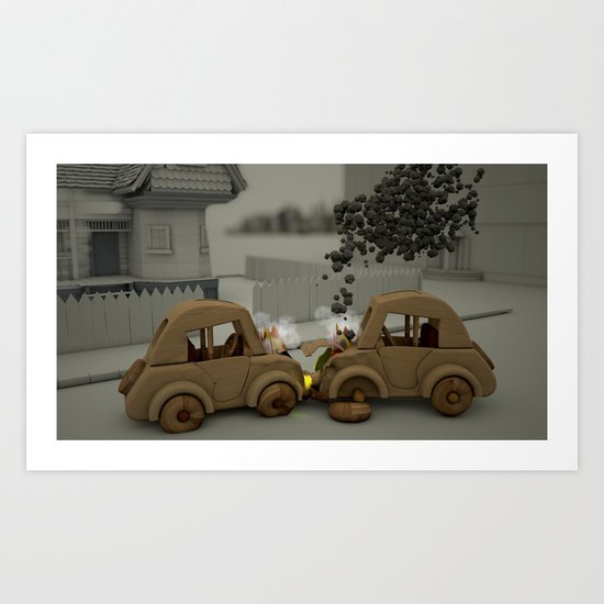 Car Crash Art Print